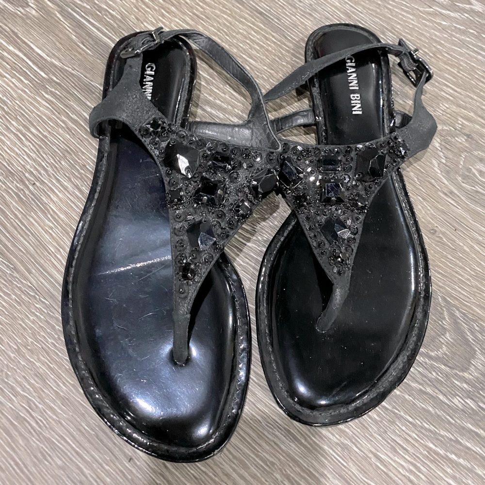 Gianni Bini Flat Sandals with Rhinestones 8